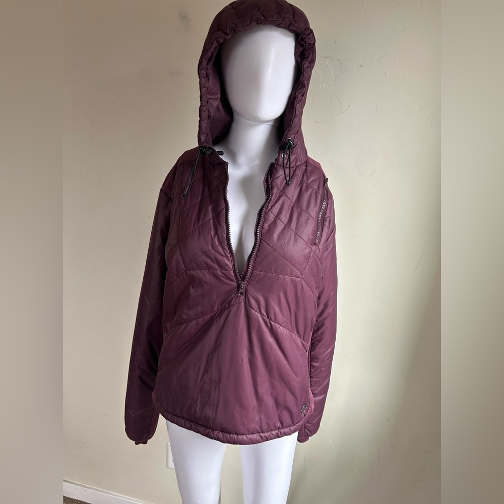 Oiselle Puffer Jacket Pullover 1/2 Zip Hooded Purple Women’s M Athleisure - Picture 2 of 16